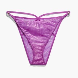 Savage X Fenty Gathered Mesh Strappy Bikini in Juicy Purple 2x